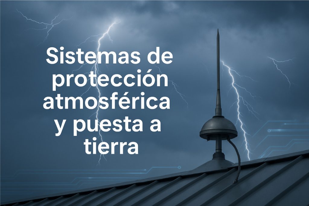 Sistema de protección atmosférica y puesta a tierra con pararrayos en edificio industrial Intelca”